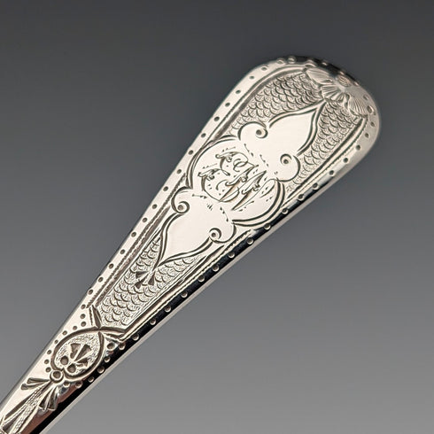 Mid-19th Century British Antique Silver Plated Christening Cutlery Pair in Case by Thomas Wilkinson