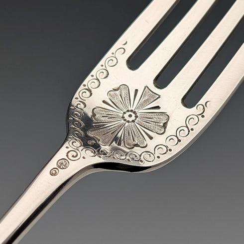 Mid-19th Century British Antique Silver Plated Christening Cutlery Pair in Case by Thomas Wilkinson