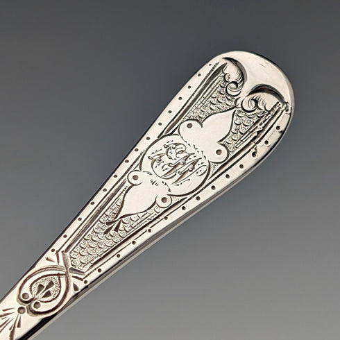 Mid-19th Century British Antique Silver Plated Christening Cutlery Pair in Case by Thomas Wilkinson