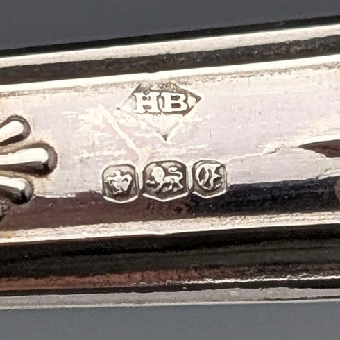 1973 年英國復古純銀手柄沙漠叉 x6 哈里森兄弟帶盒