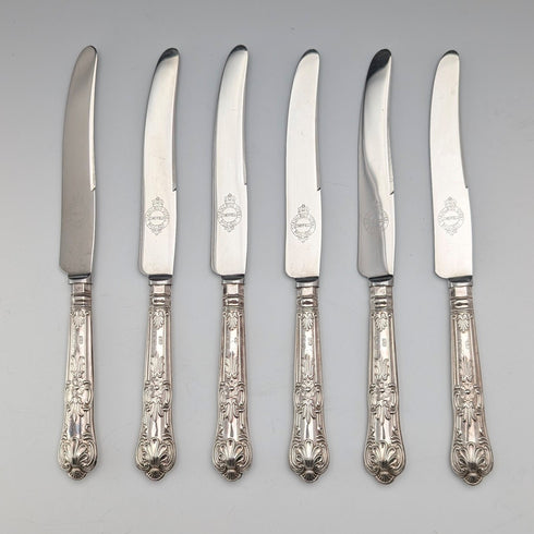 1961年 英国ヴィンテージ 純銀ハンドル ティーナイフx6 FB ケース入