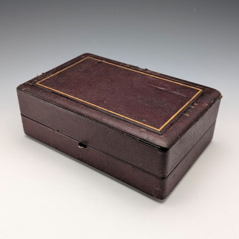 約 1900 年英國古董鍍銀餐巾環 5 件套帶盒