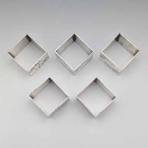 約 1900 年英國古董鍍銀餐巾環 5 件套帶盒