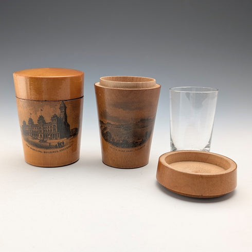 英國古董書形木盒和 Mauklin 物品 3 件套