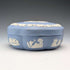 Vintage British Wedgwood Jasperware Round Box for Small Items, Pale Blue