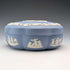 Vintage British Wedgwood Jasperware Round Box for Small Items, Pale Blue