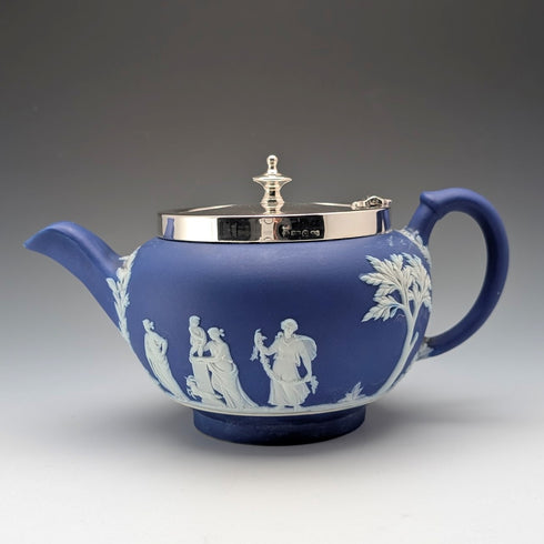 英國古董韋奇伍德茶具碧玉瓷器寶藍色
