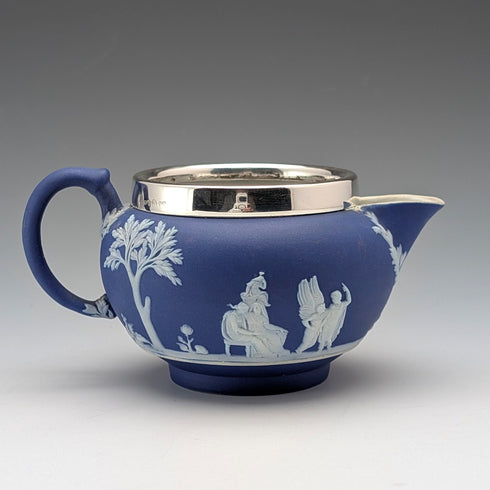 British antique Wedgwood tea set, Jasperware, Royal Blue