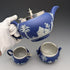 British antique Wedgwood tea set, Jasperware, Royal Blue