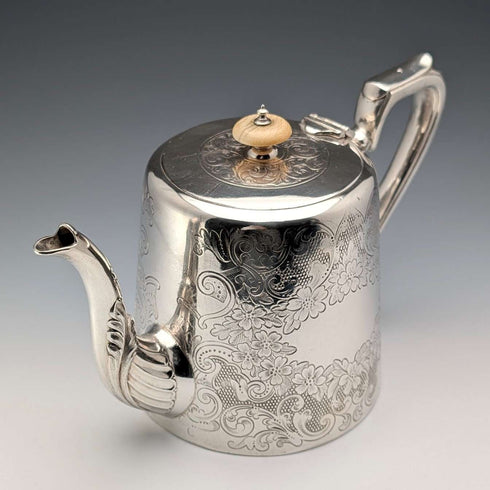 1900 年左右英國古董鍍銀茶壺約翰·亨利·波特