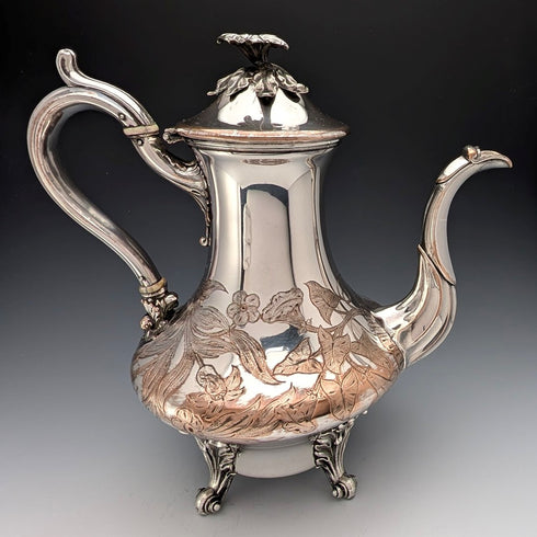 約 1830 年英國古董舊謝菲爾德盤咖啡壺