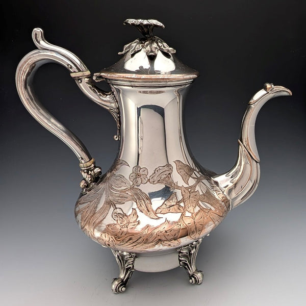 約 1830 年英國古董舊謝菲爾德盤咖啡壺