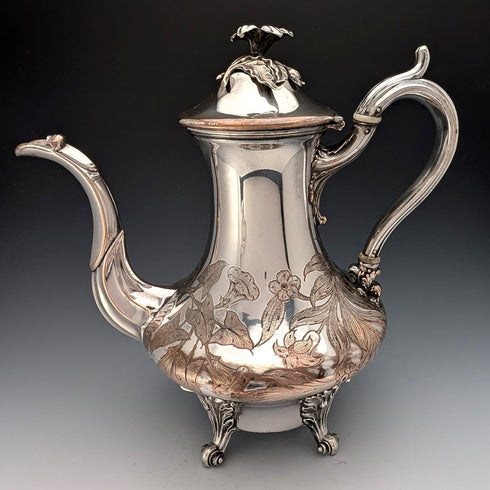 約 1830 年英國古董舊謝菲爾德盤咖啡壺