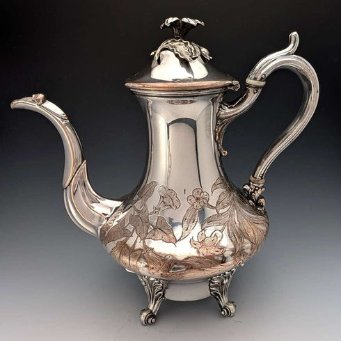 1830 British antique Old Sheffield plate coffee pot
