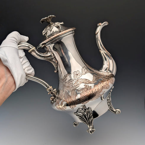 約 1830 年英國古董舊謝菲爾德盤咖啡壺