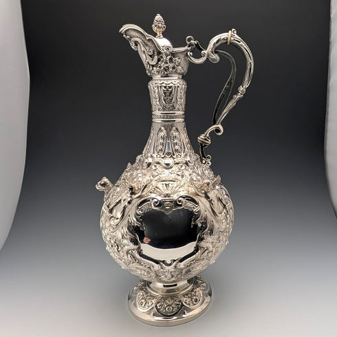 【お取り寄せ品】1893 英国アンティーク 純銀製 クラレットジャグ 900g Mappin&Webb