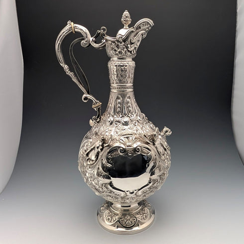【お取り寄せ品】1893 英国アンティーク 純銀製 クラレットジャグ 900g Mappin&Webb