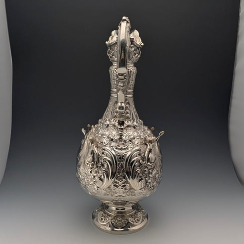 【お取り寄せ品】1893 英国アンティーク 純銀製 クラレットジャグ 900g Mappin&Webb