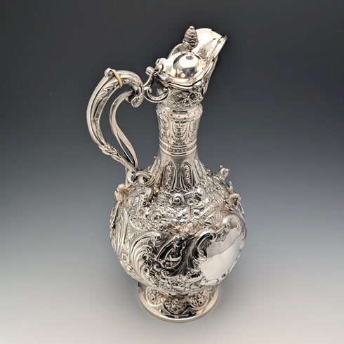 【お取り寄せ品】1893 英国アンティーク 純銀製 クラレットジャグ 900g Mappin&Webb