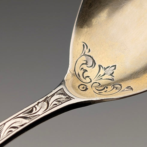 1901年 英国アンティーク 純銀製 ティーキャディースプーン Robert Stebbings