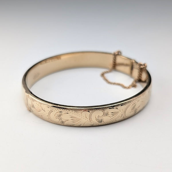British Vintage 9ct Gold Rolled Gold Bangle/Bracelet EXCALIBUR