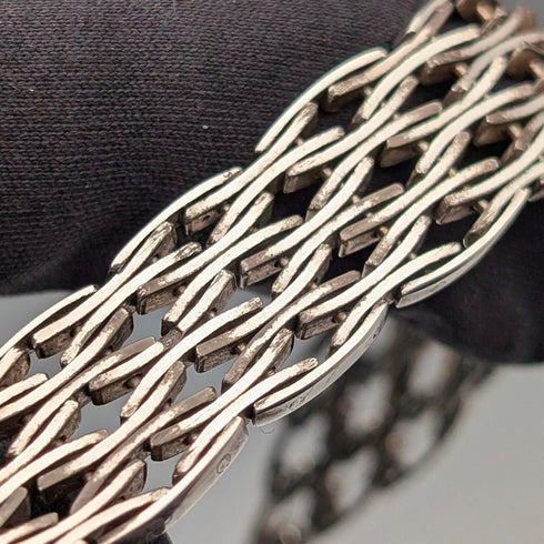 1976 British Vintage Sterling Silver Gate Style Bracelet 27g LC