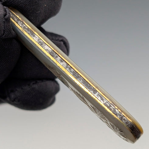 1903年 英国アンティーク 白蝶貝ハンドル 純銀ボタンフック Villiers&Jackson