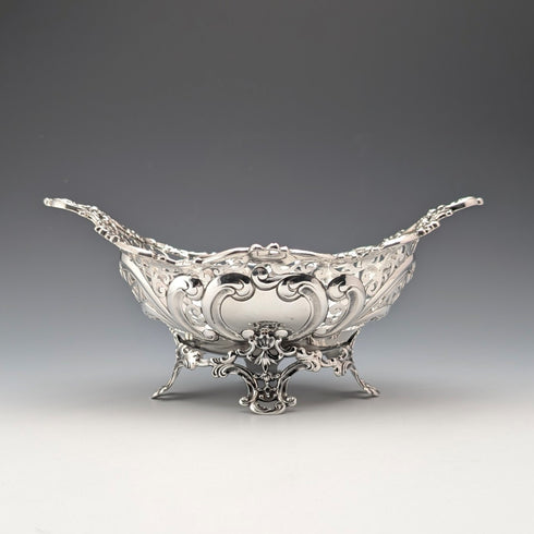 約 1900 年美國古董純銀高腳盤 205 克黑色 Starr & Frost