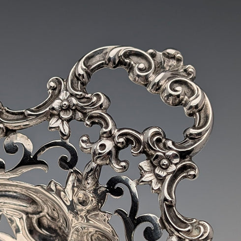 約 1900 年美國古董純銀高腳盤 205 克黑色 Starr & Frost