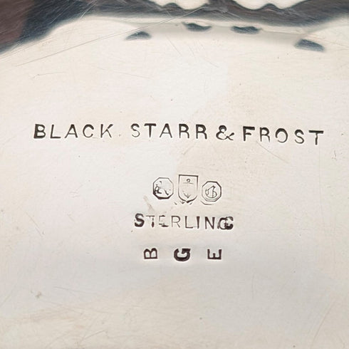 約 1900 年美國古董純銀高腳盤 205 克黑色 Starr & Frost