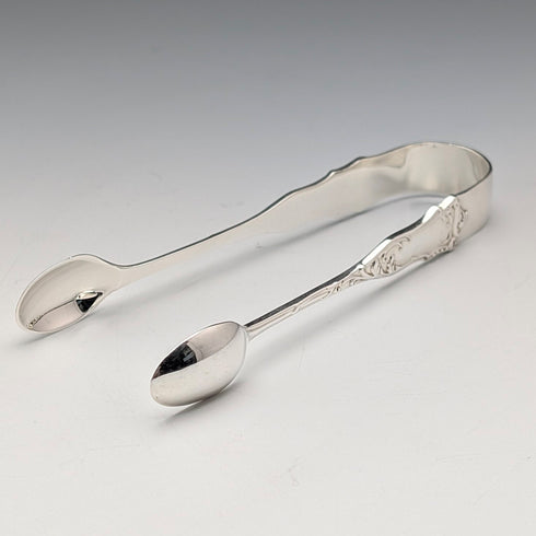 1912年 英国アンティーク 純銀製ティースプーン6本&シュガートングセット 計108g ケース入 Joseph Rodgers&Sons