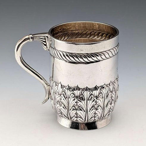 1894 British antique sterling silver mug 141g Josiah Williams & Co.