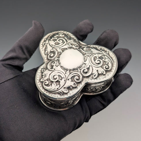 1900年 英国アンティーク 純銀製 リングボックス 103g John Edward Wilmot