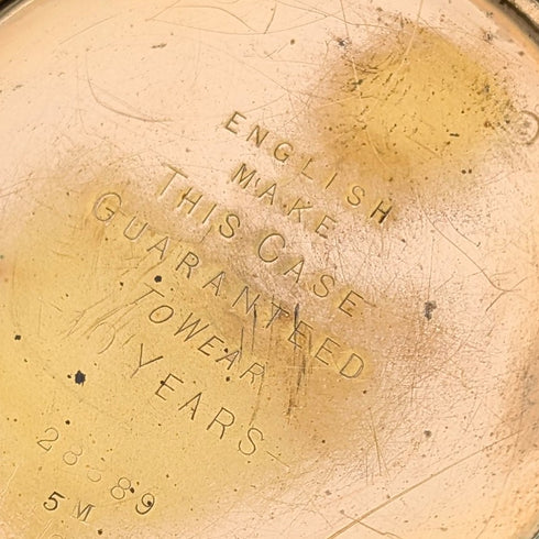 Vintage Fancy Dial Pocket Watch Gold Filled Denison Case In Good Working Condition