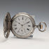 Circa 1902 Antique Longines Pocket Watch with Warrior & Ship Engravings, Silver Side Hunter Case, Good Working Condition
