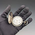 Circa 1902 Antique Longines Pocket Watch with Warrior & Ship Engravings, Silver Side Hunter Case, Good Working Condition