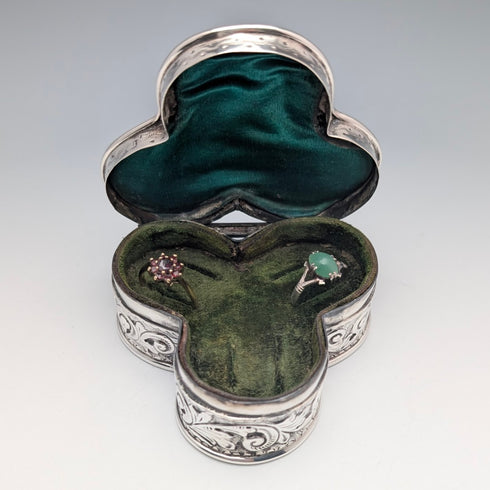 1900年 英国アンティーク 純銀製 リングボックス 103g John Edward Wilmot