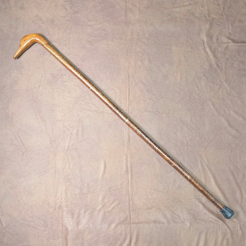 ヴィンテージ ブラウンシャフト ダッグヘッドハンドル トラベルステッキ 杖 91cm