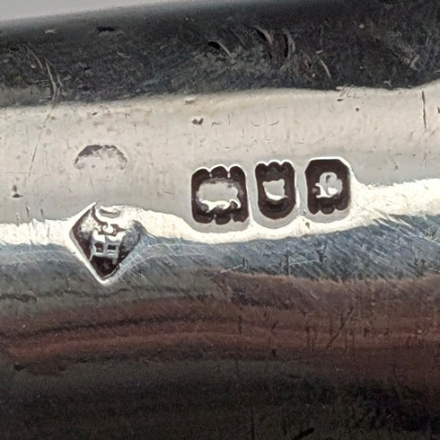 1901 年英國古董竹軸 L 形鹿角手柄純銀裝飾手杖 手杖 81 厘米