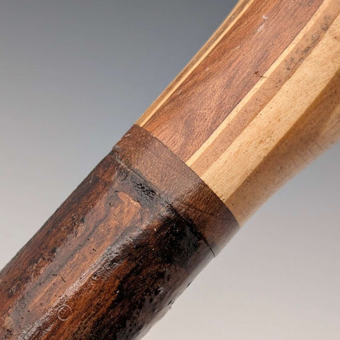Vintage brown shaft rondelle handle walking stick 93cm