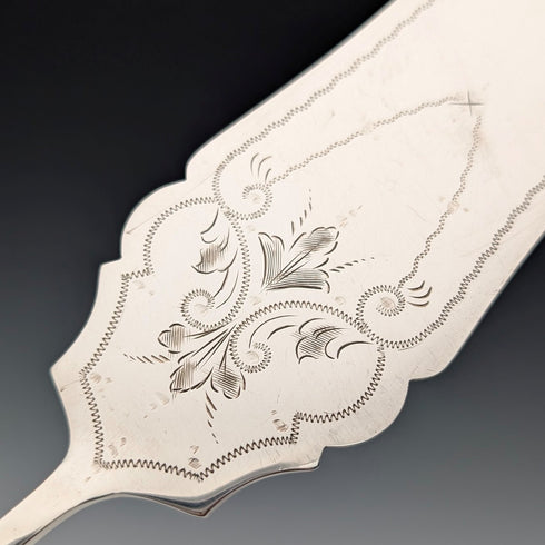 19世紀後半 英国アンティーク シルバープレート製 サービングカトラリーペア ABS ケース入