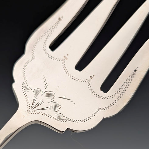 19世紀後半 英国アンティーク シルバープレート製 サービングカトラリーペア ABS ケース入