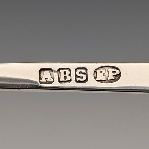 19世紀後半 英国アンティーク シルバープレート製 サービングカトラリーペア ABS ケース入