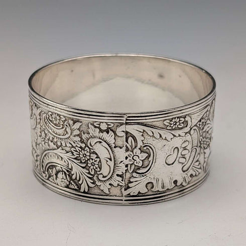Antique British silver plate napkin rings, set of 6