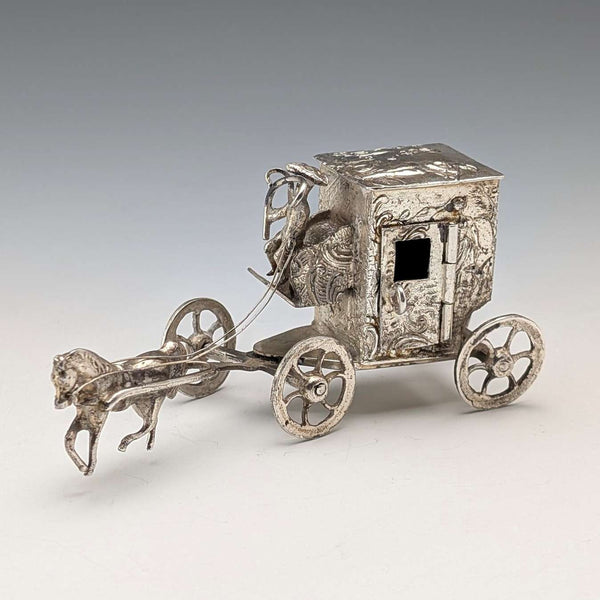1907 年英國古董純銀馬車微型 72 克 Boaz Moses Lendeck