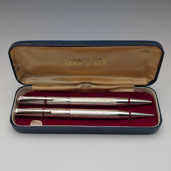 約 1970 年英國復古 Yard O' Red 純銀自動鉛筆和原子筆(附盒子)