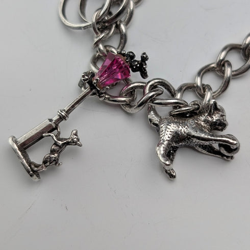 1971年 英国ヴィンテージ 純銀製 チャームブレスレット 42g