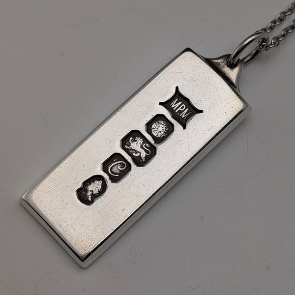 1977 年英國純銀禧年錠吊墜 28 克帶項鍊 MPM