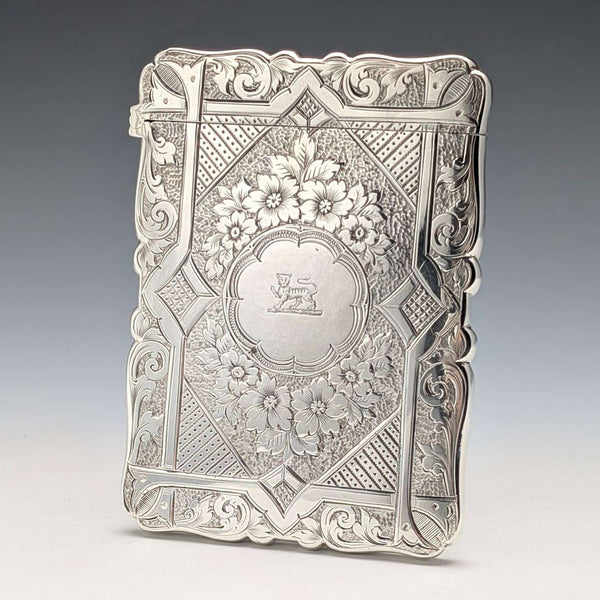1893年 英国アンティーク 純銀製 カードケース 56g Frederick Marson