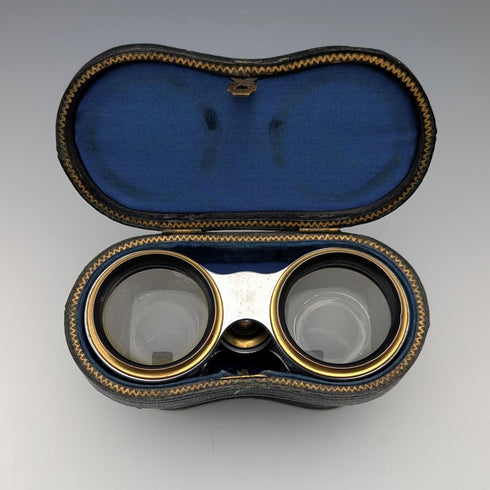 フレンチアンティーク フローラル装飾 オペラグラス 双眼鏡 Laval ケース付き